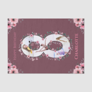 Papel De Seda Grande Garota de Aniversário Colagem Fotográfica C