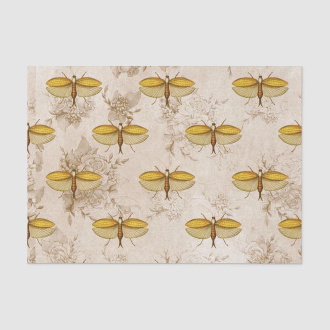 Papel De Seda Grande Matriz e Flores (Frente )