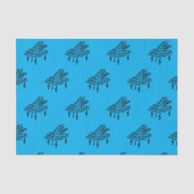 Papel De Seda Grande Piano, símbolos de música, professor de mús (Frente )