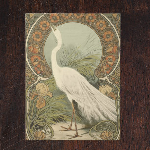 Papel De Seda Grande Poster Ornithológico Bohemiano da Garça Bra