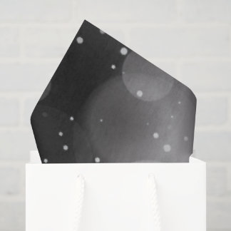 Papel De Seda Grandes Bolhas Bokeh Preto