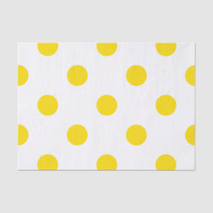 Papel De Seda Grandes bolinhas - amarelo dourado no branco