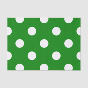 Papel De Seda Grandes bolinhas - branco no verde
