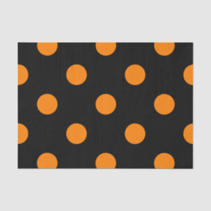 Papel De Seda Grandes bolinhas - laranja no preto