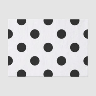 Papel De Seda Grandes bolinhas - preto no branco