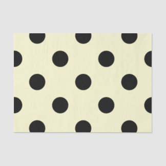 Papel De Seda Grandes bolinhas - preto no creme