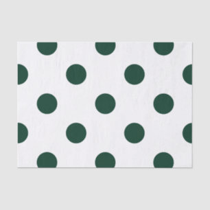 Papel De Seda Grandes bolinhas - verdes escuro no branco