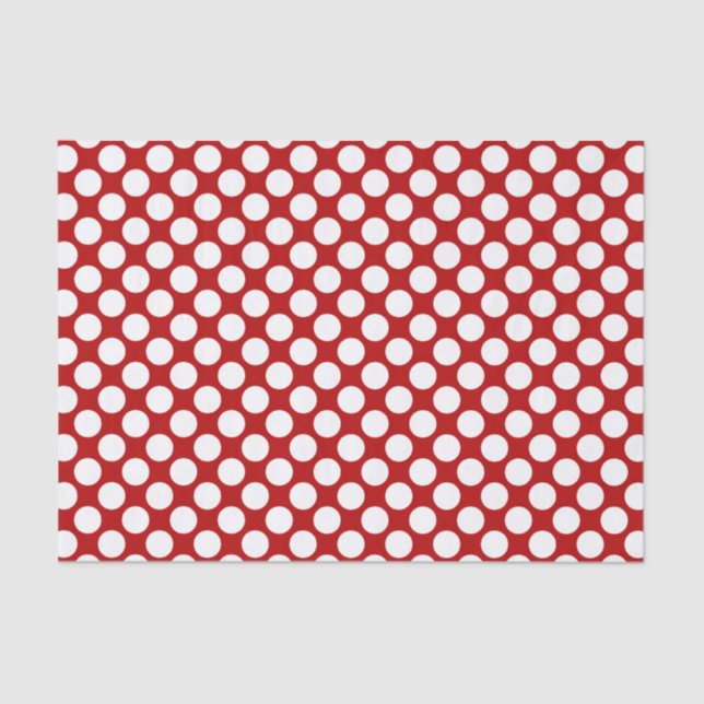 Papel De Seda Grandes pontos retrorreflectores - branco e vermel (Frente )