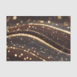 Papel De Seda Grãos de madeira de noz-escura com rios Dourados e