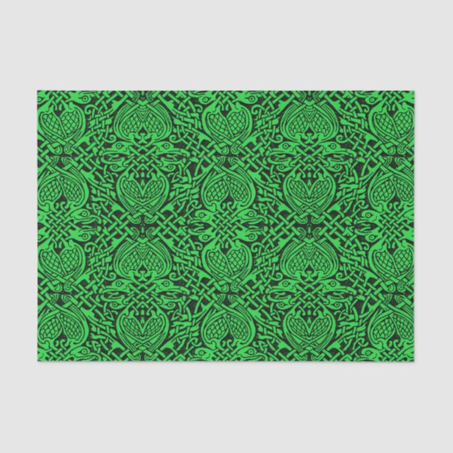 Papel De Seda Grátis em Verde e Preto (Frente )