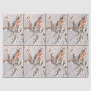 Papel De Seda Gravação de Flor Antiga de Tulipa Listrada Elegant