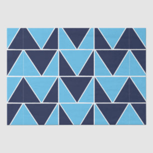 Papel De Seda Gravata azul-marinho azul geométrica triangular