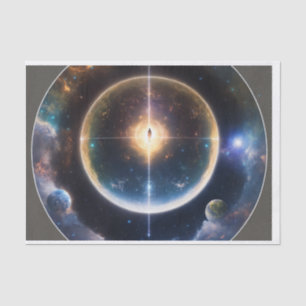 Papel De Seda "Gravitas Celestiais: Emblema Espaço-Tempo do Bura