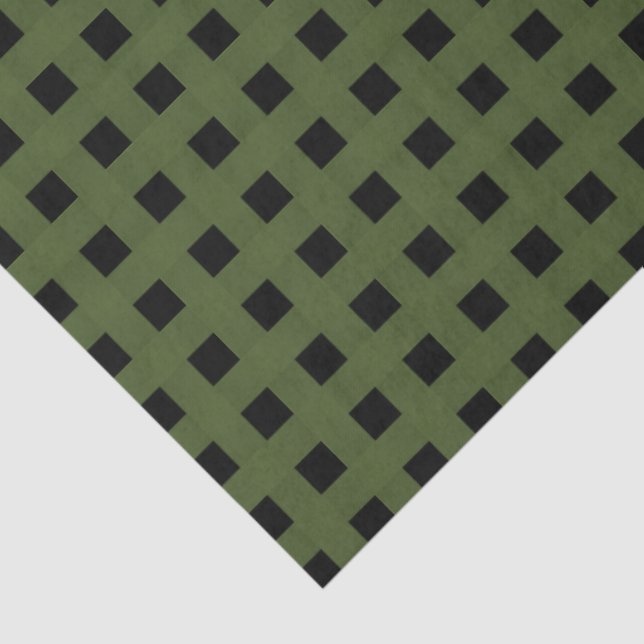 Papel De Seda Green Black Weave Pattern (Detalhes)