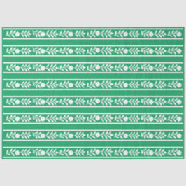 Papel De Seda Green Bone Inlay Floral Border Decoupage Paper