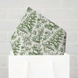 Papel De Seda Green Christmas Santa Toile
