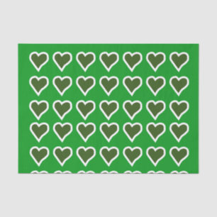 Papel De Seda Green Irish Hearts