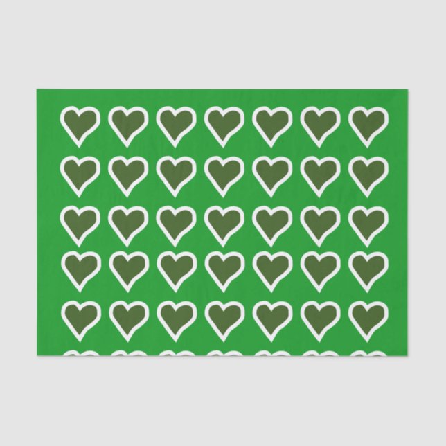 Papel De Seda Green Irish Hearts (Frente )
