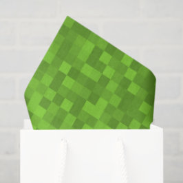 Papel De Seda Green Pixel Pattern Retro 8-Bit Gaming