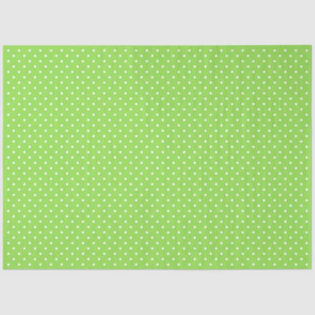 Papel De Seda Green With White Polka Dots (Frente )
