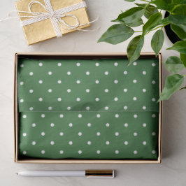 Papel De Seda Green with White Polka Dots Tissue Paper