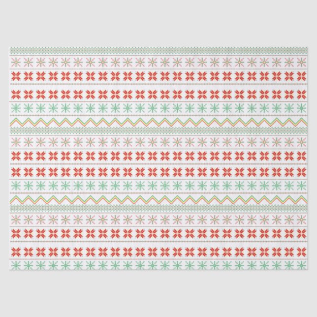 Papel De Seda Green-Yellow-Red Pixel knit Pattern (Frente )