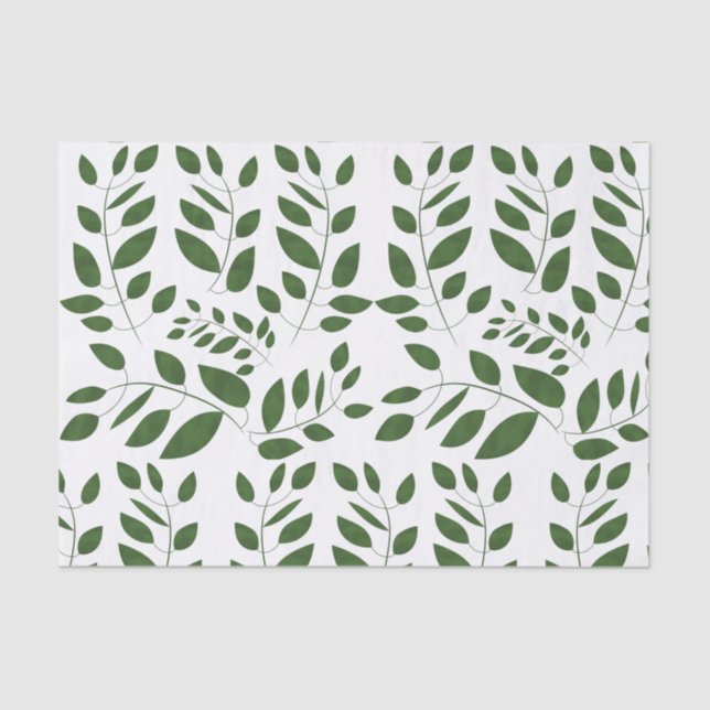 Papel De Seda Greenery Leaf Pattern (Frente )
