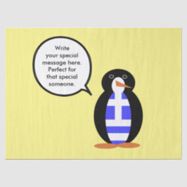 Papel De Seda Grega Flag Talking Ms Penguin Personalizado