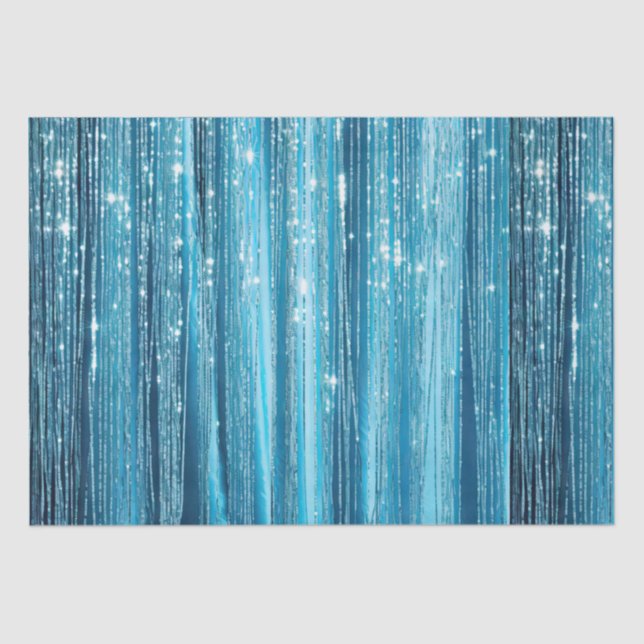 Papel De Seda Grelha Azul Aqua Tinsel Stripes (Frente )