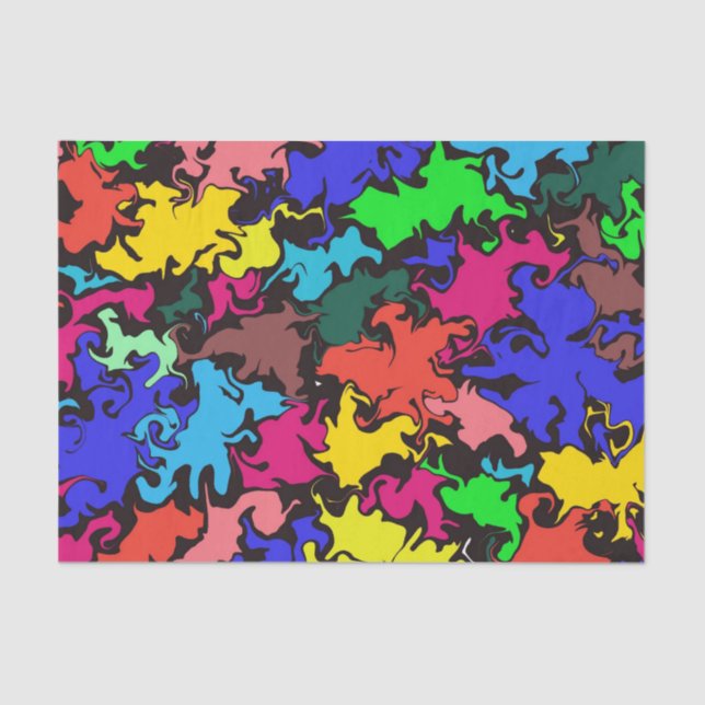Papel De Seda Grelha Colorida abstrato / (Frente )