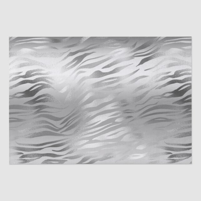 Papel De Seda Grelha de Prata Zebra Impressão Animal Saco de Pre (Frente )