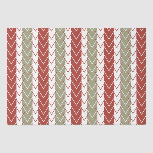 Papel De Seda Greve de Chevron Vermelho (Frente )