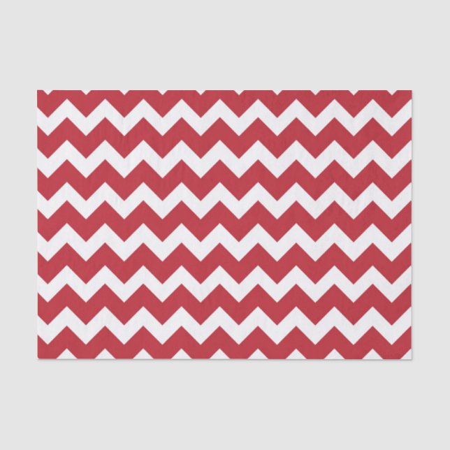 Papel De Seda Greve de Chevron Vermelho e Branco (Frente )