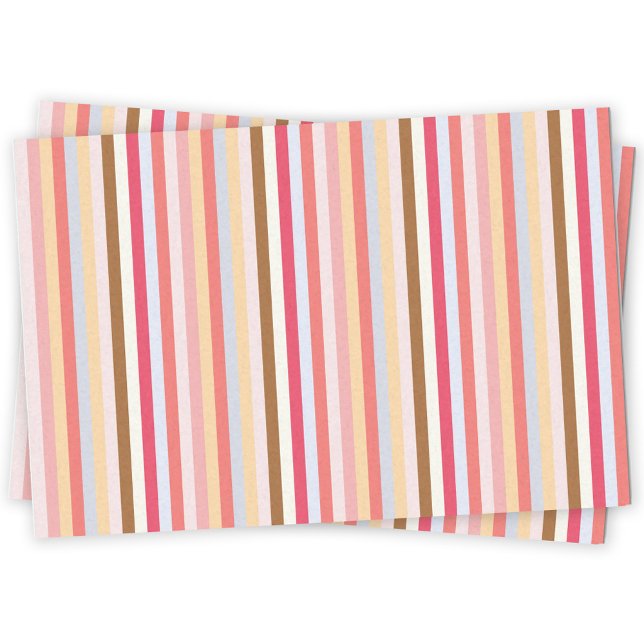 Papel De Seda Greve Moderna de Doces Pastel (Pastel candy striped tissue paper)