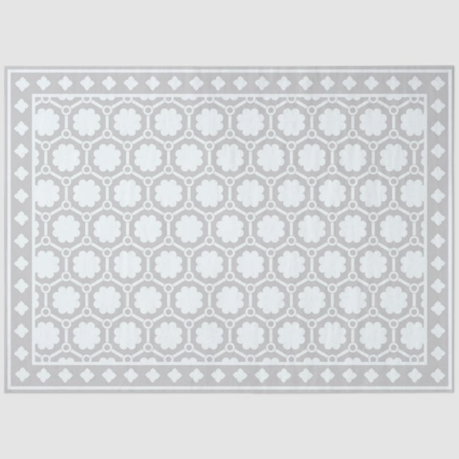 Papel De Seda Grey Modern Bone Inlay Decoupage Paper (Frente )