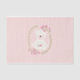 Papel De Seda Grinalda floral e corações do urso bonito