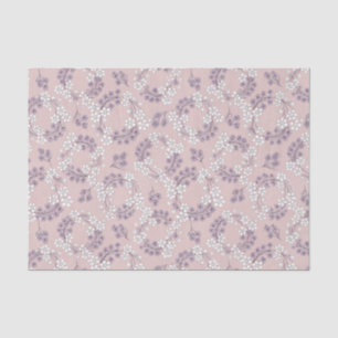 Papel De Seda Grinalda Floral Rosa Empoeirado Vintage Shabby