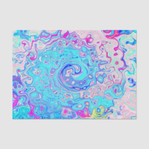 Papel De Seda Groovy Abstrato Retro Azul Robins Ovo Redemoinho