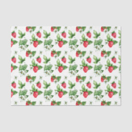 Papel De Seda Groselhas Vermelhas, Flores Brancas 2