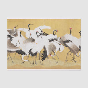 Papel De Seda Gruas Japonesas em Bandos Vintage Pássaro Rico Clá