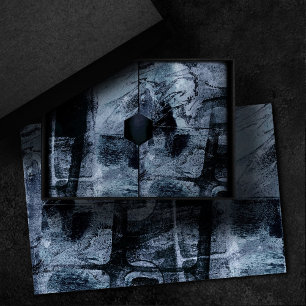 Papel De Seda Grunge de Grafite pintado   Marinho escuro e azul 