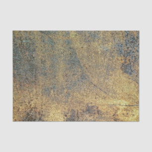 Papel De Seda Grunge - Padrão de metal rustado amarelo e azul