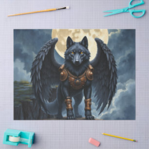 Papel De Seda Guardião da Lua – O Lobo de Asa Preta.