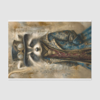 Papel De Seda Guaxinim Steampunk em Casaco Retrato DS4R Decoupag