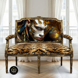 Papel De Seda Guerreiro Tribal Pré-Histórico Terra Dourada Pinta