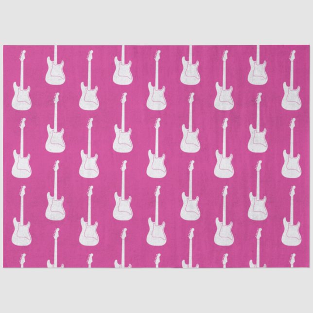 Papel De Seda Guitarra Elétrica Clássica Grungy com bolinhas ros (Frente )
