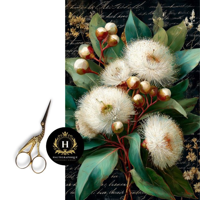 Papel De Seda Gumnut Decoupage com Flor Branca (Criador carregado)