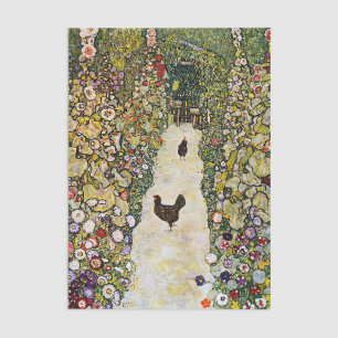 Papel De Seda Gustav Klimt - Caminho do Jardim com Galinhas