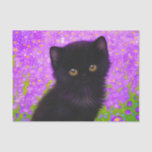 Papel De Seda Gustav Klimt Cat<br><div class="desc">Papel tecidular com um gato Gustav Klimt! Este gatinho fluffy fica num campo verde de flores roxas. Um presente perfeito para amantes de gatos e entusiastas de arte austríacos!</div>