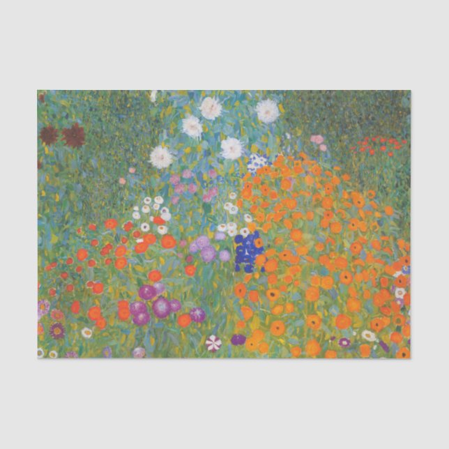 Papel De Seda Gustav Klimt Flower Garden Cottage Nature (Frente )